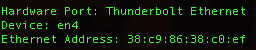 Hardware Port: Thunderbolt Ethernet
