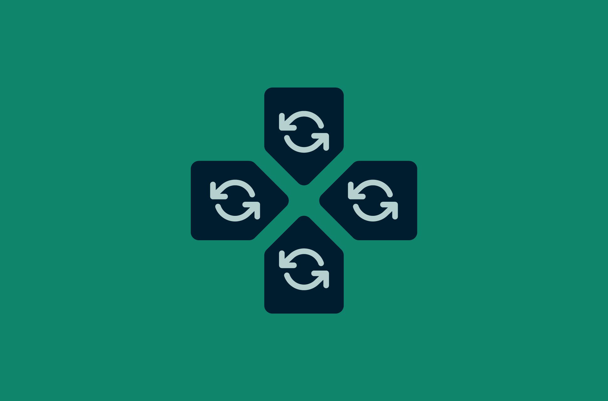 Gaming D-Pad with renewal symbols.