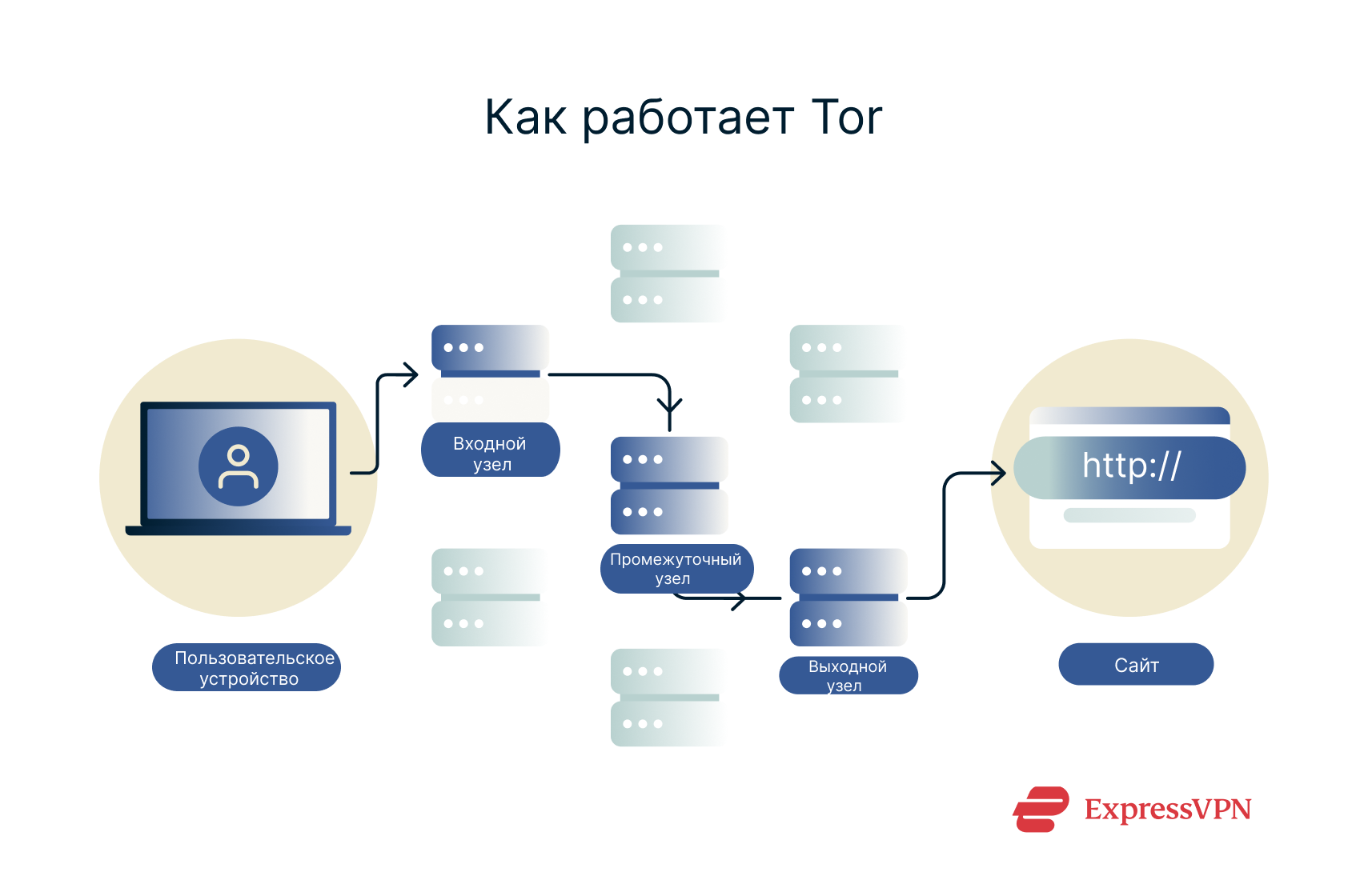 Схема работы Tor.