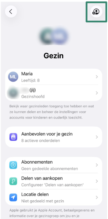 Add Member button in Family Sharing settings on iPhone.