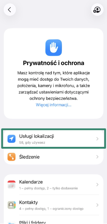 Privacy & Security settings with Location Services selected.