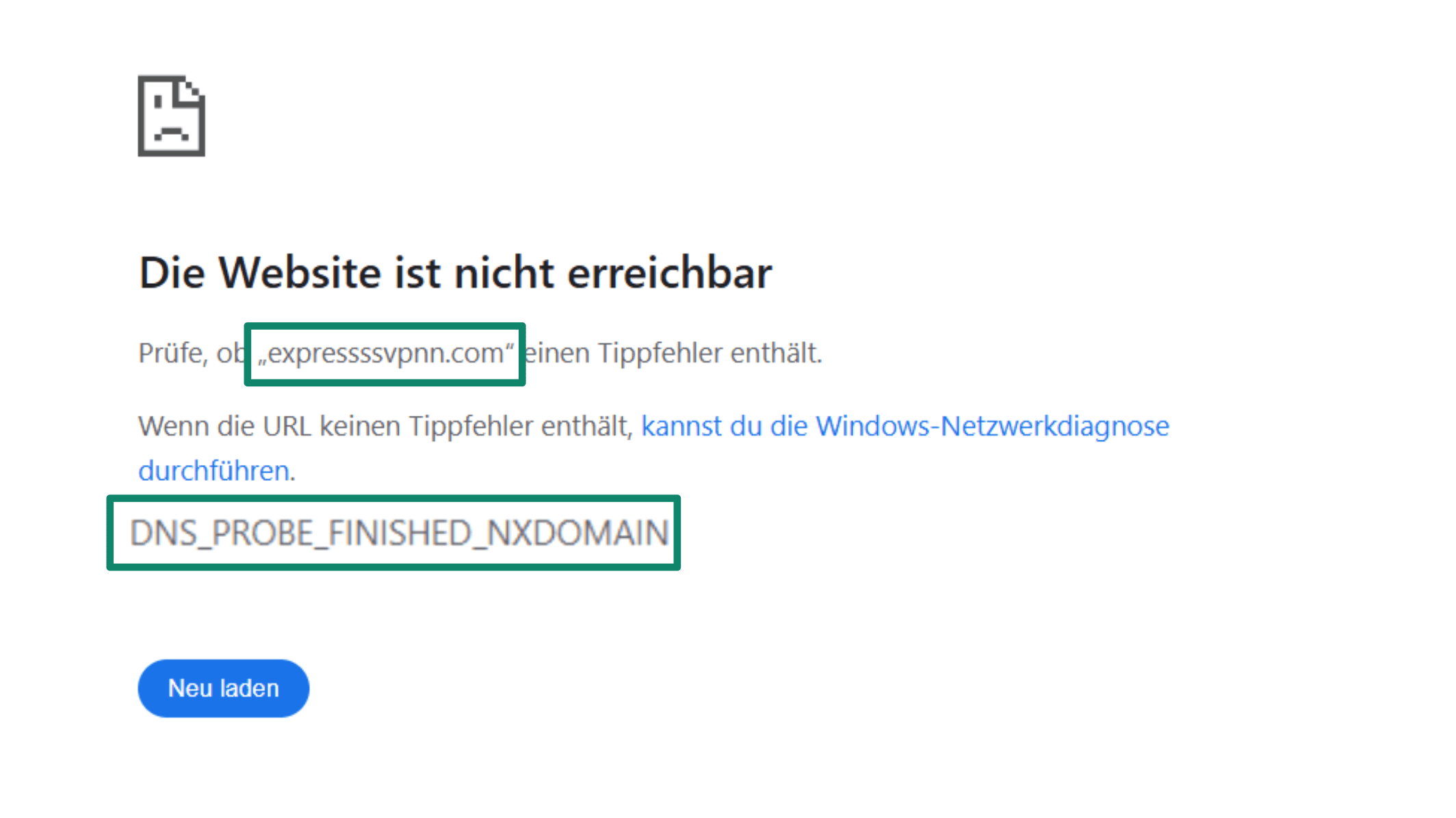 DNS errors and problems can come from misspelled domain names.