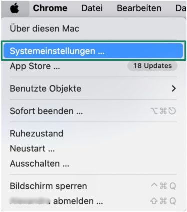 Apple menu with the System Settings option highlighted