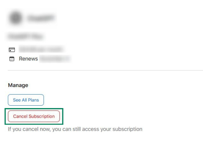Option to cancel subscription on services you don't recognize