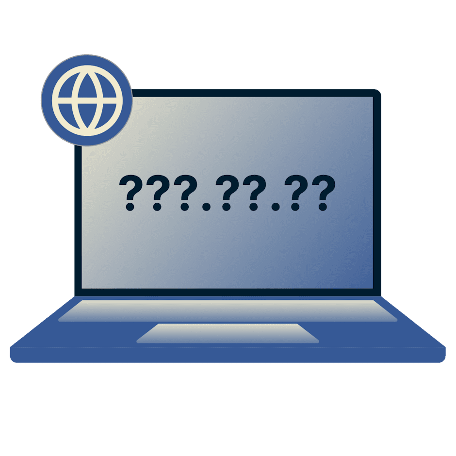 Kannettavan tietokoneen näytöt, joissa näytetään käyttäjän IP-osoitteen muuttamista ennen ja jälkeen.