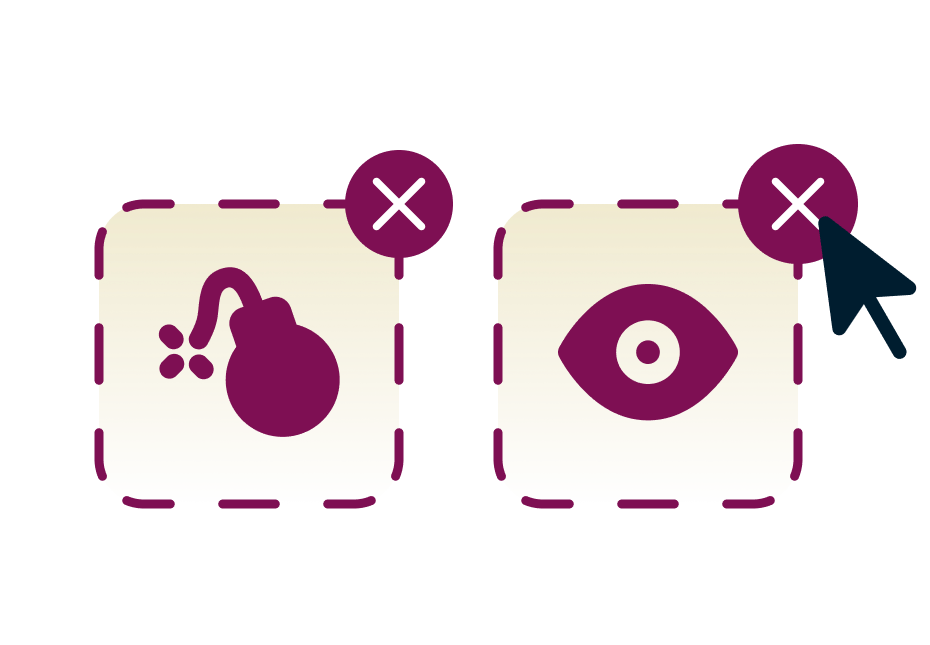 Tiiliseinä, jossa on aukko ja kursori kulkee sen läpi.