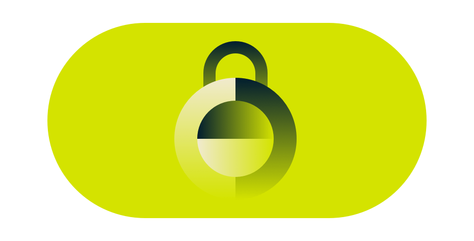 Turvallinen vihreä lukko.