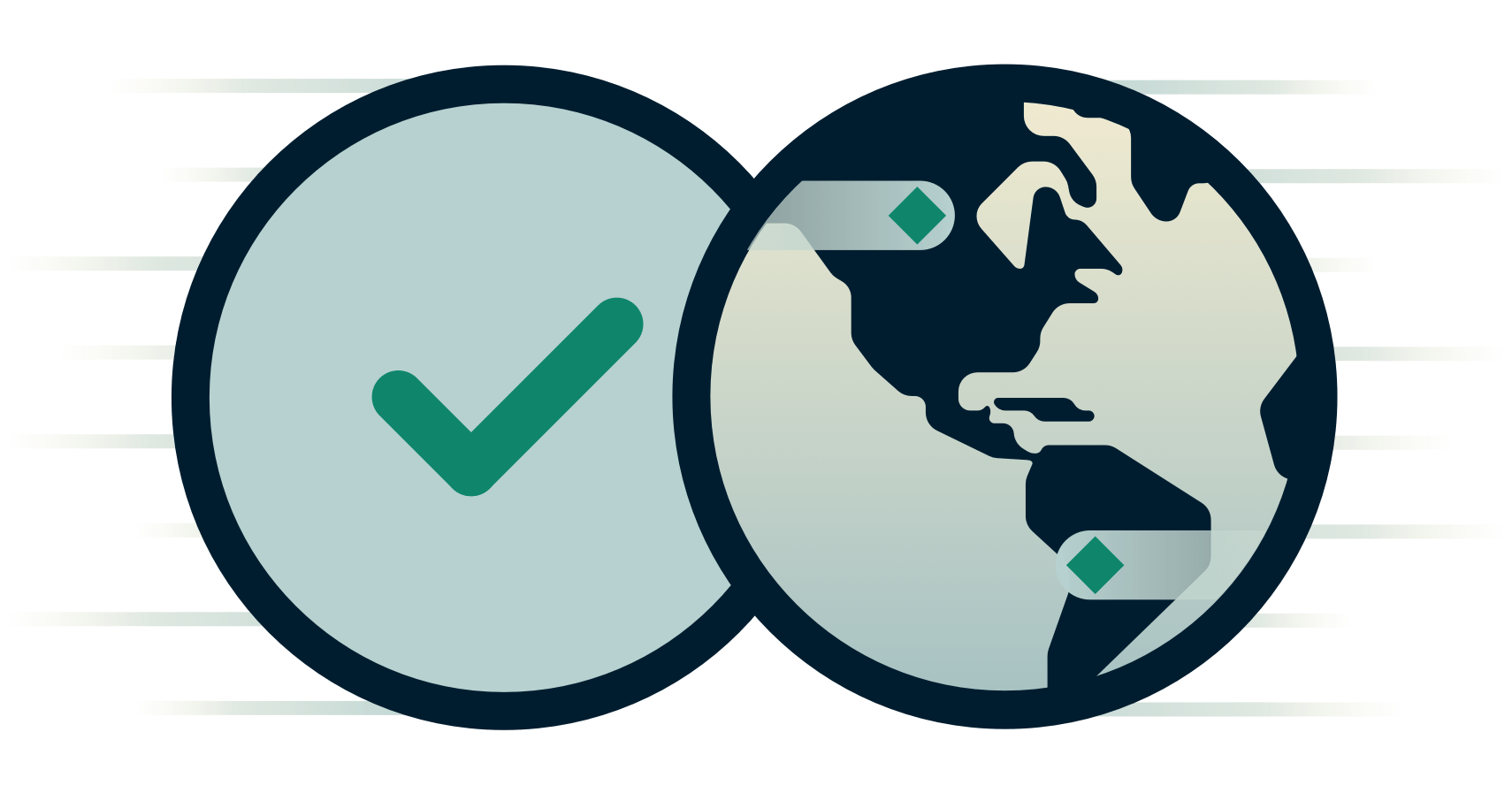 Maapallo valintamerkin vieressä.