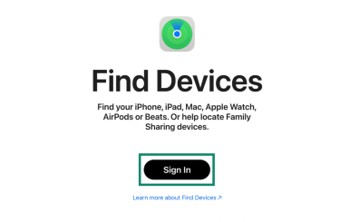 iCloud Find Devices page.