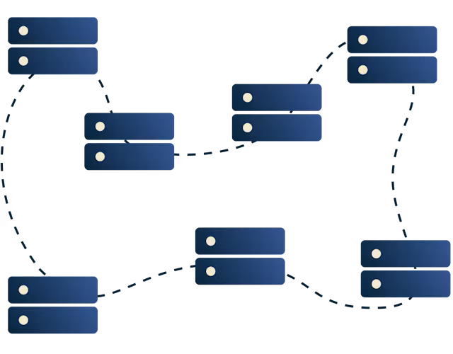 Servidores conectados entre sí.