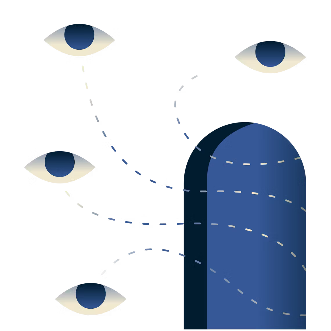 Oczy patrzące przez drzwi.