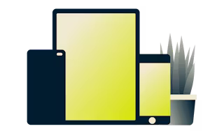 Telefoni cellulari e un tablet connessi contemporaneamente alla VPN.