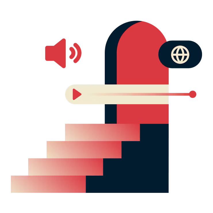 Katso sisältöä missä tahansa: portaat oviaukkoon, mikä edustaa rajoittamattomuutta.