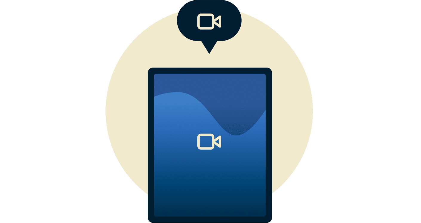 Video-Symbol auf einem iPad