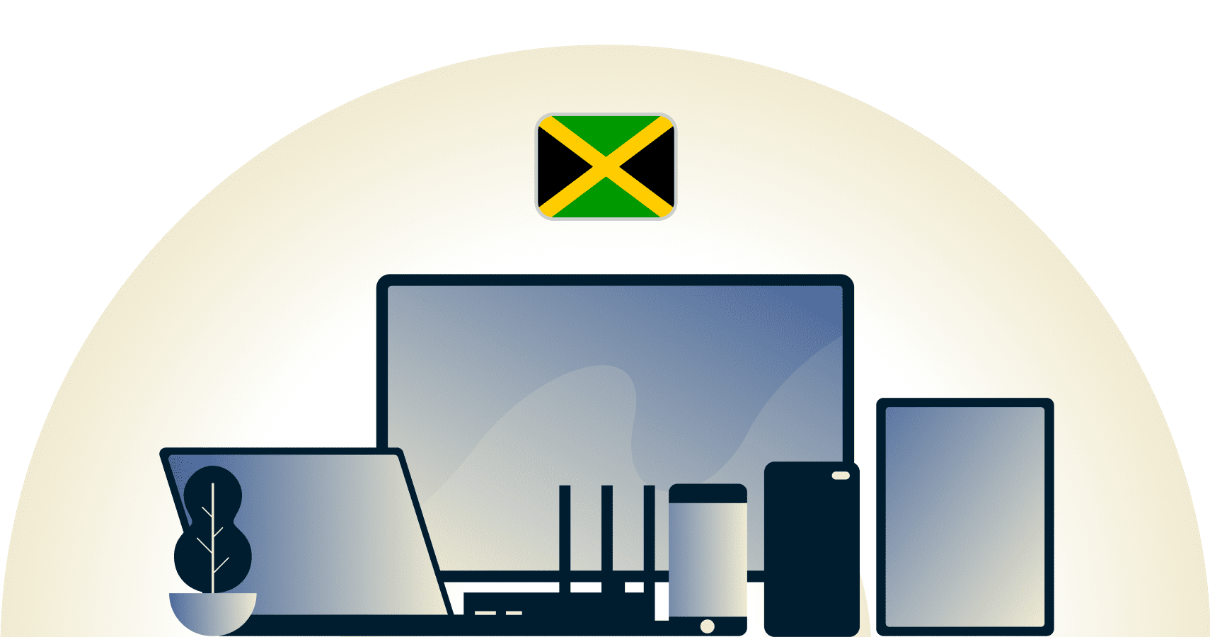 Jamaica VPN protecting a variety of devices.