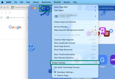 How to empty caches on Safari Mac.
