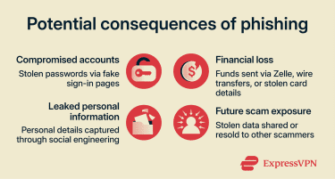 A list of potential consequences of phishing