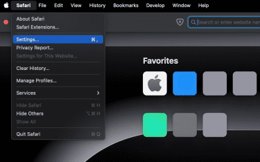 Access and manage settings in Safari browser