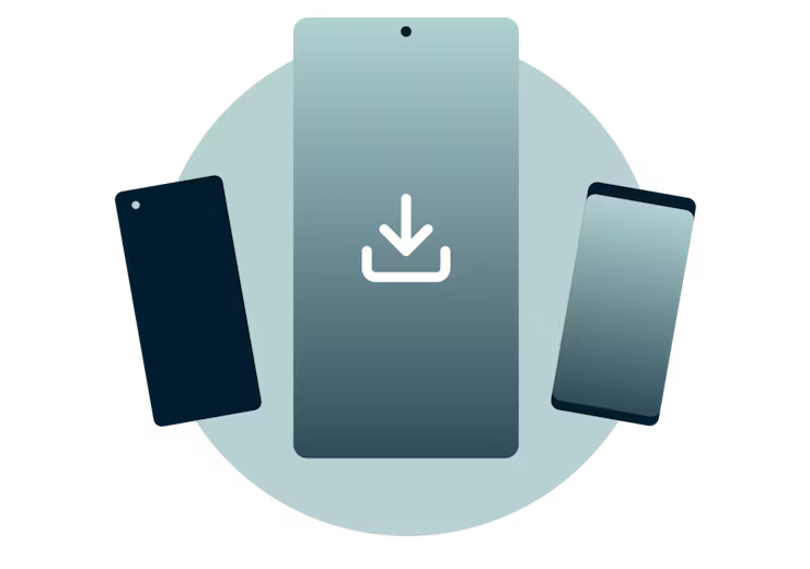 Last ned ExpressVPN-appen for Android. Android-enheter med nedlastingsskilt.