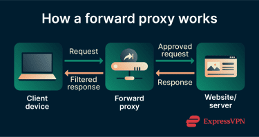 A diagram showing how a forward proxy works